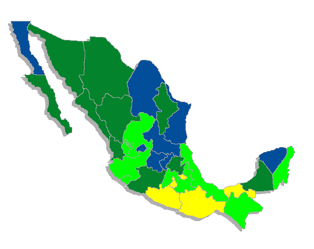 Mapa Nacional con división por estados